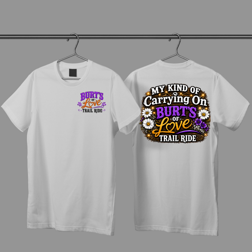 Burt’s of Love Trail Ride tee- Purple Edition