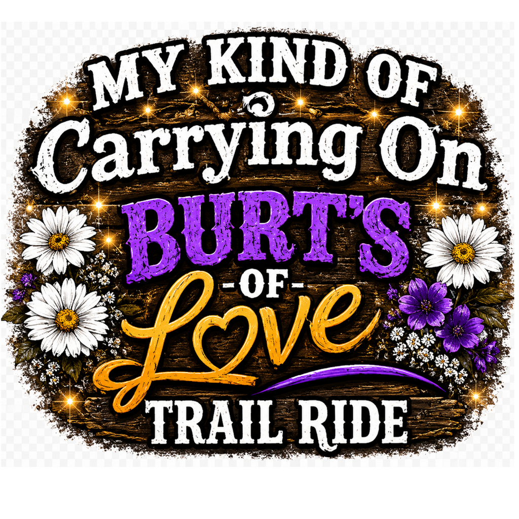 Burt’s of Love Trail Ride tee- Purple Edition